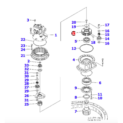Excavator Parts Swing Shaft Pinion PC200-8  206-26-69111 Shaft Pin