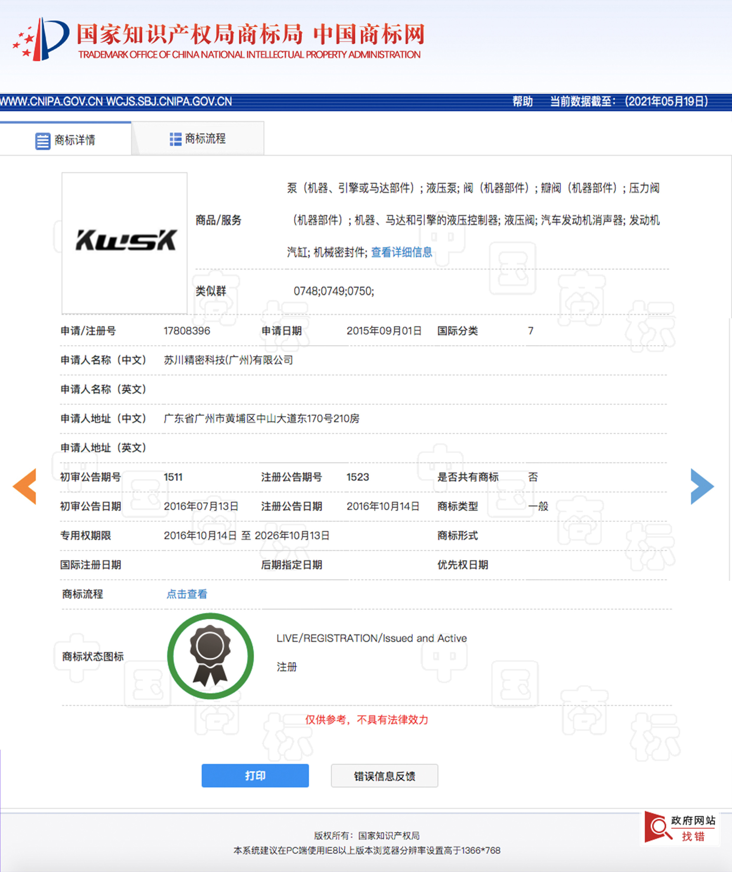 China SuChuan Precision Technology (Guangzhou) Co,. Ltd. Certification